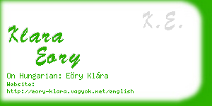 klara eory business card